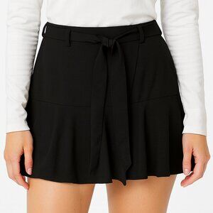 Soho Chic Black Skort With Waist Tie - Size M